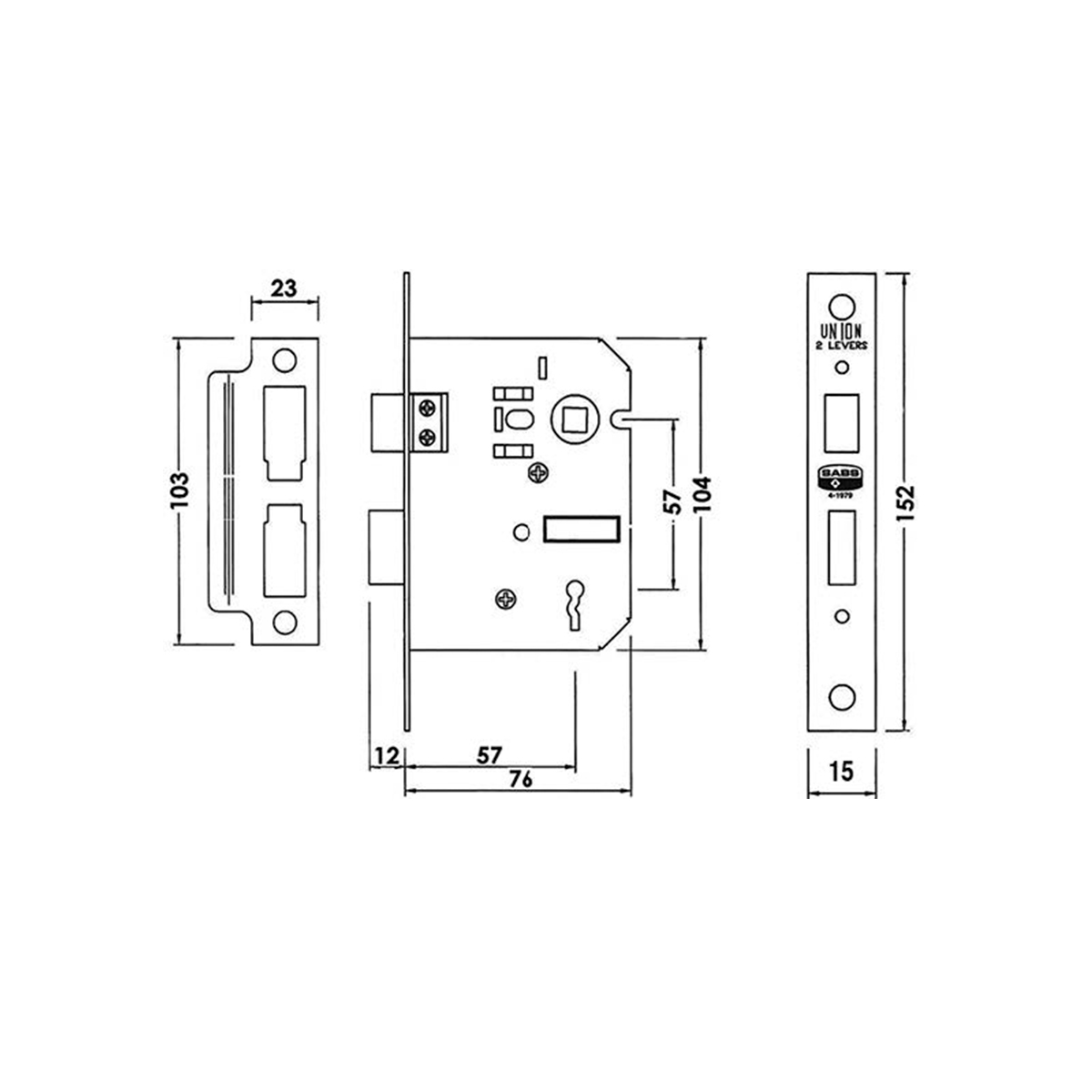 2 Lever Sash Lock ASSA ABLOY